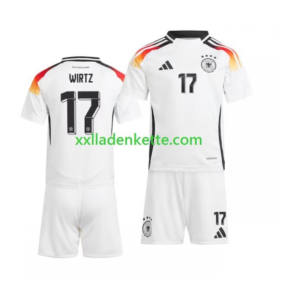 Fußballtrikot Deutschland Florian Wirtz 17 Kinder Heim Euro 2024 Kurzarm