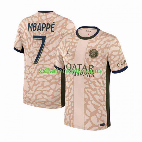 Fußballtrikot Paris Saint-Germain Mbappé 7 Herren Viertes 2023-2024 Kurzarm