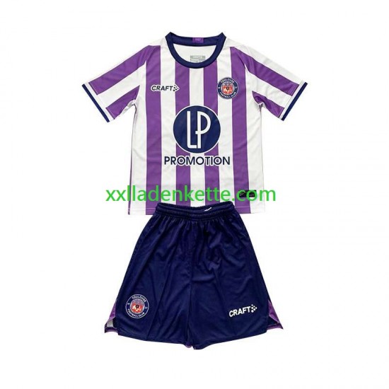 Fußballtrikot Toulouse FC Kinder Heim 2023-2024 Kurzarm