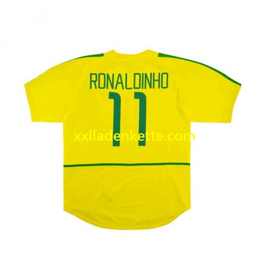 Fußballtrikot Brasilien RONALDINHO 11 2002 Retro Herren Heim Kurzarm