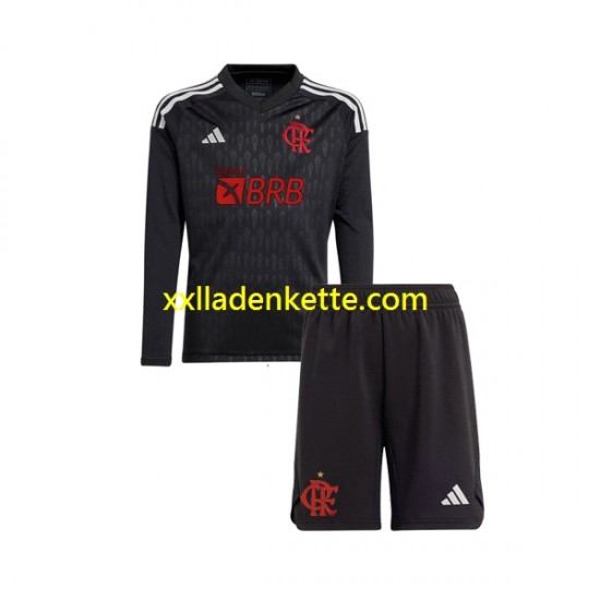 Fußballtrikot CR Flamengo Torwart Kinder Auswärts 2023-2024 Langarm