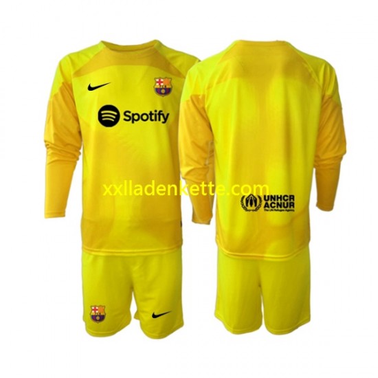Fußballtrikot FC Barcelona Torwart Kinder Viertes 2022-2023 Langarm