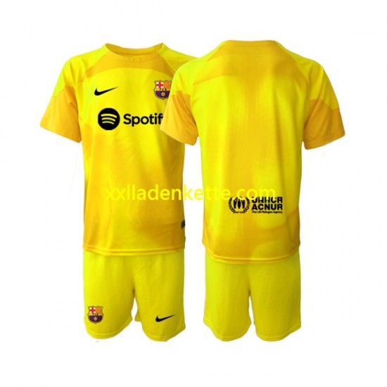 Fußballtrikot FC Barcelona Torwart Kinder Viertes 2022-2023 Kurzarm