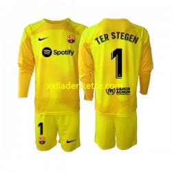 Fußballtrikot FC Barcelona Ter Stegen 1 Torwart Kinder Viertes 2022-2023 Langarm