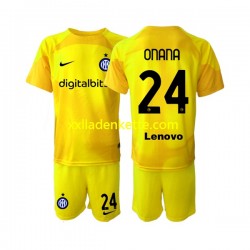 Fußballtrikot Inter Mailand Andre Onana 24 Torwart Kinder Auswärts 2022-2023 Kurzarm