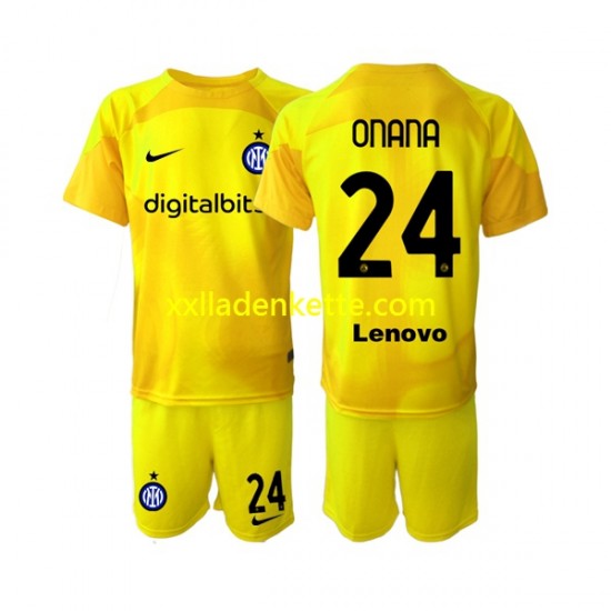 Fußballtrikot Inter Mailand Andre Onana 24 Torwart Kinder Auswärts 2022-2023 Kurzarm