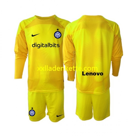 Fußballtrikot Inter Mailand Torwart Kinder Auswärts 2022-2023 Langarm