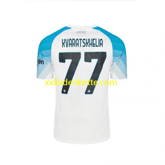Fußballtrikot SSC Neaples Face Game Kvaratskhelia 77 Herren Heim 2022-2023 Kurzarm