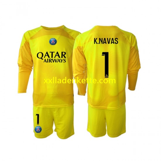 Fußballtrikot Paris Saint-Germain K.NAVAS 1 Torwart Kinder Ausweich 2022-2023 Langarm