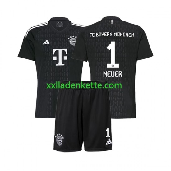 Fußballtrikot FC Bayern München Manuel Neuer 1 Torwart Kinder Heim 2023-2024 Kurzarm