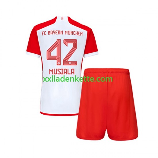 Fußballtrikot FC Bayern München Jamal Musiala 42 Kinder Heim 2023-2024 Kurzarm