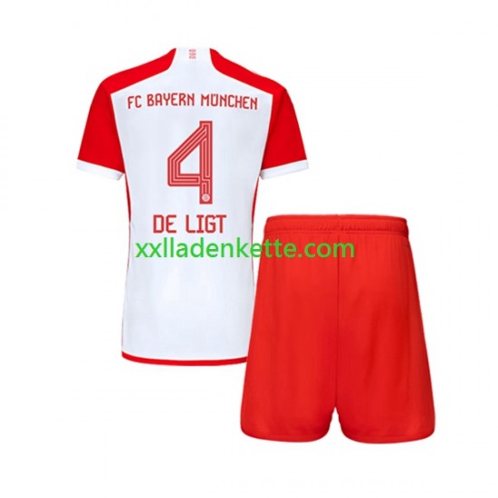 Fußballtrikot FC Bayern München Matthijs de Ligt 4 Kinder Heim 2023-2024 Kurzarm