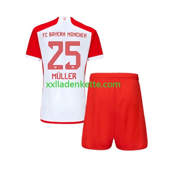 Fußballtrikot FC Bayern München Thomas Muller 25 Kinder Heim 2023-2024 Kurzarm