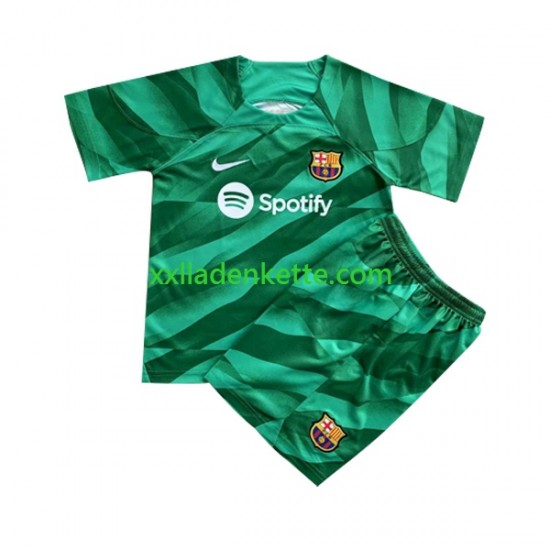 Fußballtrikot FC Barcelona Torwart Kinder Heim 2023-2024 Kurzarm