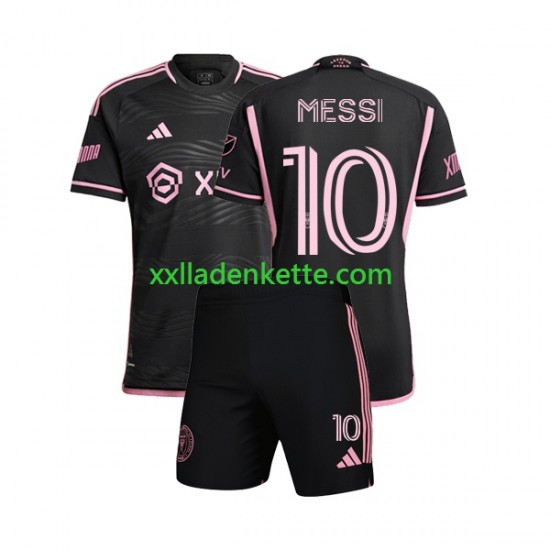 Fußballtrikot Inter Miami Lionel Messi 10 Kinder Auswärts 2023 Kurzarm