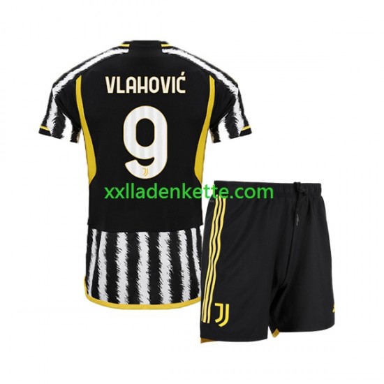 Fußballtrikot USA Juventus Turin Dn Vlahovic 9 Kinder Heim 2023-2024 Kurzarm