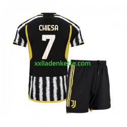 Fußballtrikot Juventus Turin Federico Chiesa 7 Kinder Heim 2023-2024 Kurzarm