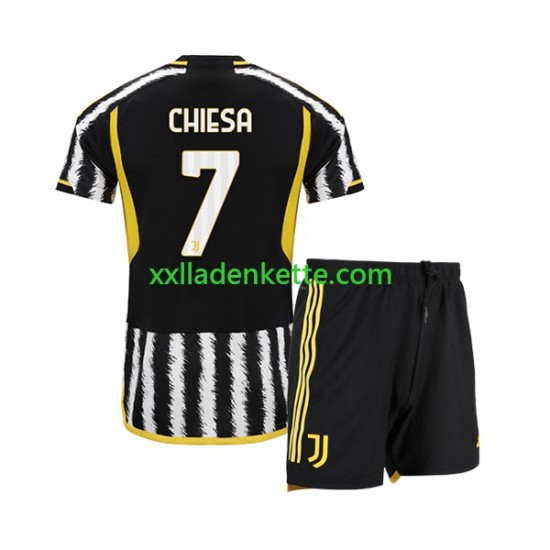 Fußballtrikot Juventus Turin Federico Chiesa 7 Kinder Heim 2023-2024 Kurzarm