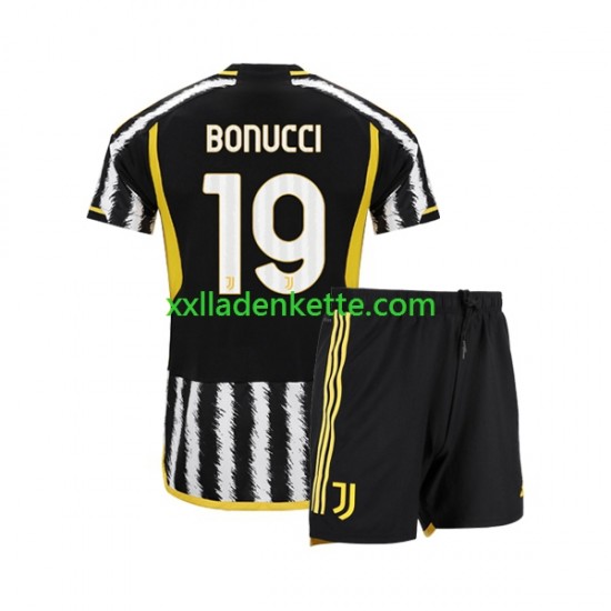 Fußballtrikot Juventus Turin Leonardo Bonucci 19 Kinder Heim 2023-2024 Kurzarm