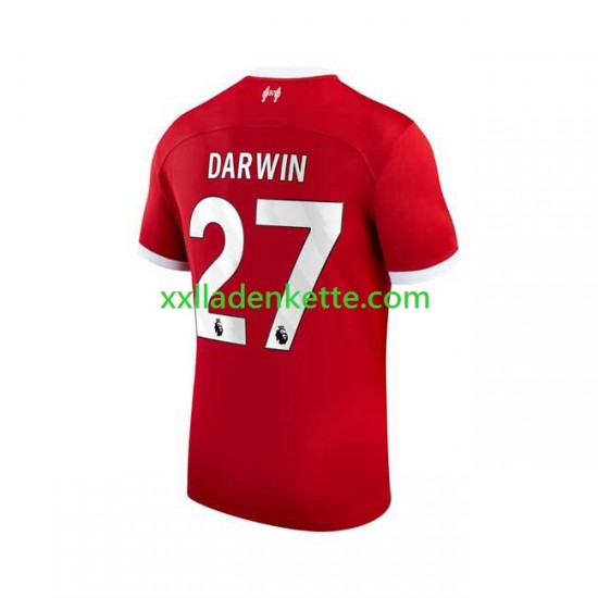 Fußballtrikot Liverpool Darwin Nunez 27 Herren Heim 2023-2024 Kurzarm
