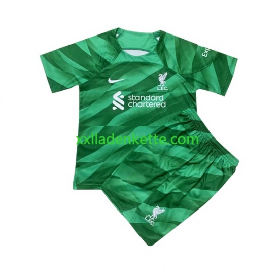 Fußballtrikot Liverpool Torwart Kinder Heim 2023-2024 Kurzarm