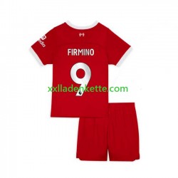 Fußballtrikot Liverpool Roberto Firmino 9 Kinder Heim 2023-2024 Kurzarm