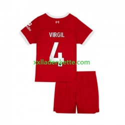 Fußballtrikot Liverpool Virgil van Dijk 4 Kinder Heim 2023-2024 Kurzarm