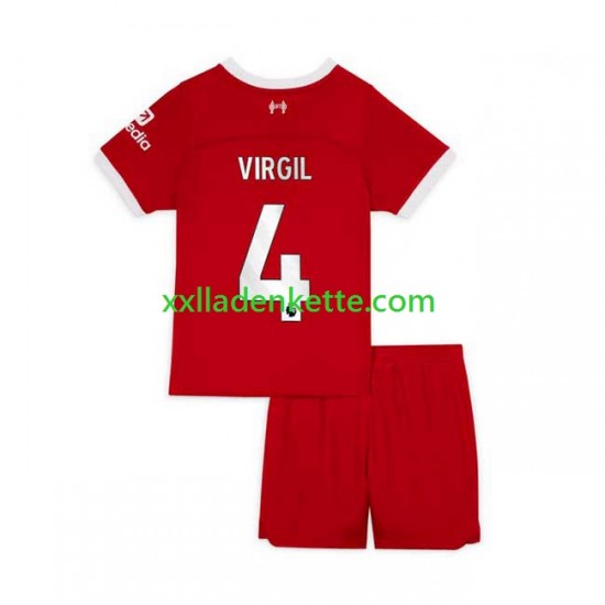 Fußballtrikot Liverpool Virgil van Dijk 4 Kinder Heim 2023-2024 Kurzarm