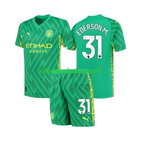 Fußballtrikot Manchester City Ederson Moraes 31 Torwart Kinder Heim 2023-2024 Kurzarm