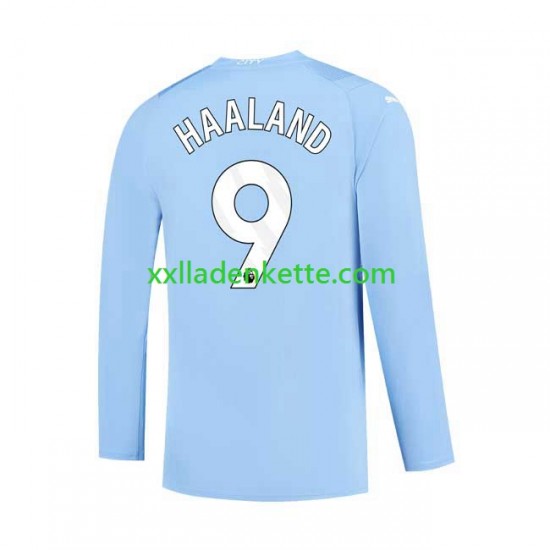 Fußballtrikot Manchester City Haaland 9 Herren Heim 2023-2024 Langarm