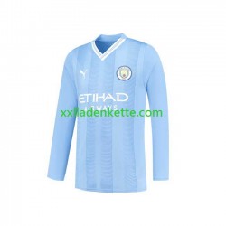 Fußballtrikot Manchester City Herren Heim 2023-2024 Langarm