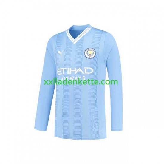 Fußballtrikot Manchester City Herren Heim 2023-2024 Langarm