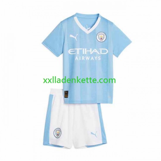 Fußballtrikot Manchester City Kinder Heim 2023-2024 Kurzarm