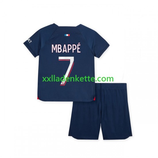 Fußballtrikot Paris Saint-Germain Mbappé 7 Kinder Heim 2023-2024 Kurzarm