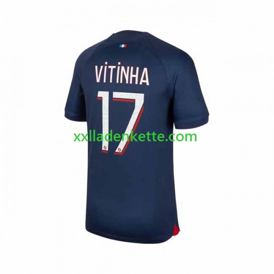 Fußballtrikot Paris Saint-Germain Vitinha 17 Herren Heim 2023-2024 Kurzarm