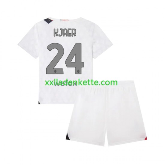 Fußballtrikot AC Mailand Simon Kjaer 24 Kinder Auswärts 2023-2024 Kurzarm