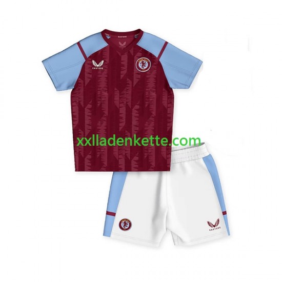 Fußballtrikot Aston Villa Kinder Heim 2023-2024 Kurzarm