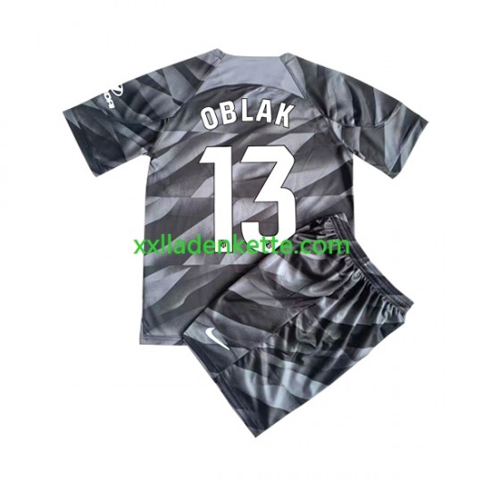 Fußballtrikot Atlético Madrid JAN OBLAK 13 Torwart Kinder Heim 2023-2024 Kurzarm