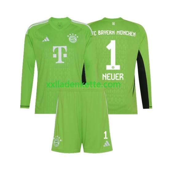 Fußballtrikot FC Bayern München Manuel Neuer 1 Torwart Kinder Auswärts 2023-2024 Langarm