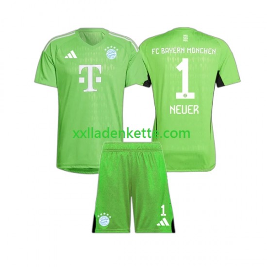 Fußballtrikot FC Bayern München Manuel Neuer 1 Torwart Kinder Auswärts 2023-2024 Kurzarm