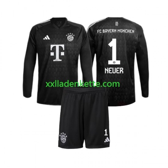 Fußballtrikot FC Bayern München Manuel Neuer 1 Torwart Kinder Heim 2023-2024 Langarm