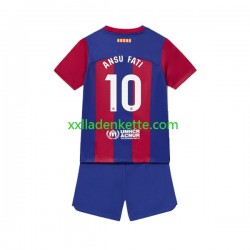 Fußballtrikot FC Barcelona Ansu Fati 10 Kinder Heim 2023-2024 Kurzarm