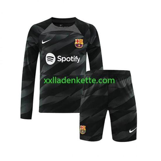 Fußballtrikot FC Barcelona Torwart Kinder Auswärts 2023-2024 Langarm
