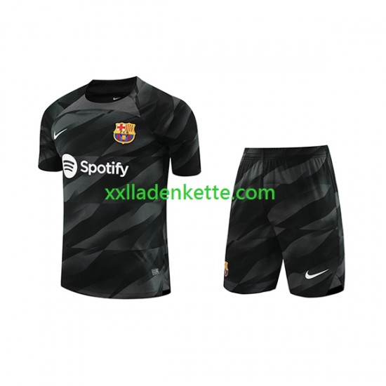 Fußballtrikot FC Barcelona Torwart Kinder Auswärts 2023-2024 Kurzarm