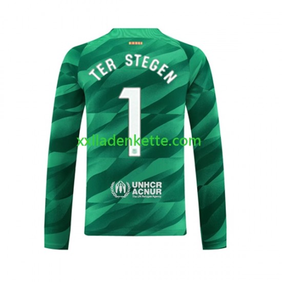 Fußballtrikot FC Barcelona Ter Stegen 1 Torwart Herren Heim 2023-2024 Langarm