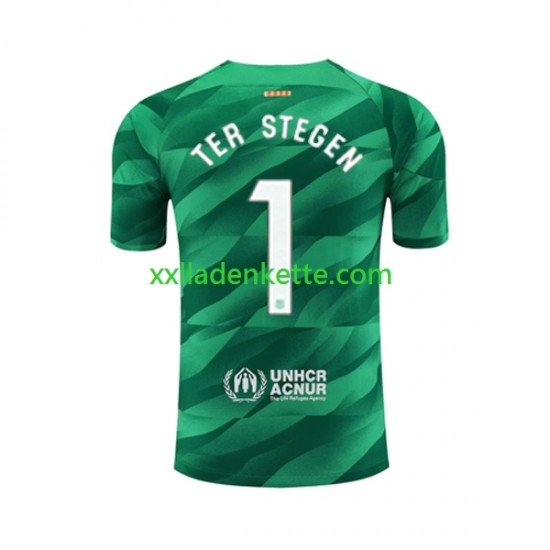 Fußballtrikot FC Barcelona Ter Stegen 1 Torwart Herren Heim 2023-2024 Kurzarm