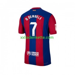 Fußballtrikot FC Barcelona Ousmane Dembele 7 Herren Heim 2023-2024 Kurzarm