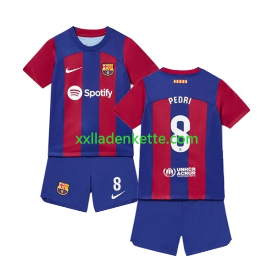 Fußballtrikot FC Barcelona Pedri 8 Kinder Heim 2023-2024 Kurzarm