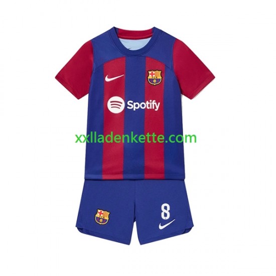 Fußballtrikot FC Barcelona Pedri 8 Kinder Heim 2023-2024 Kurzarm