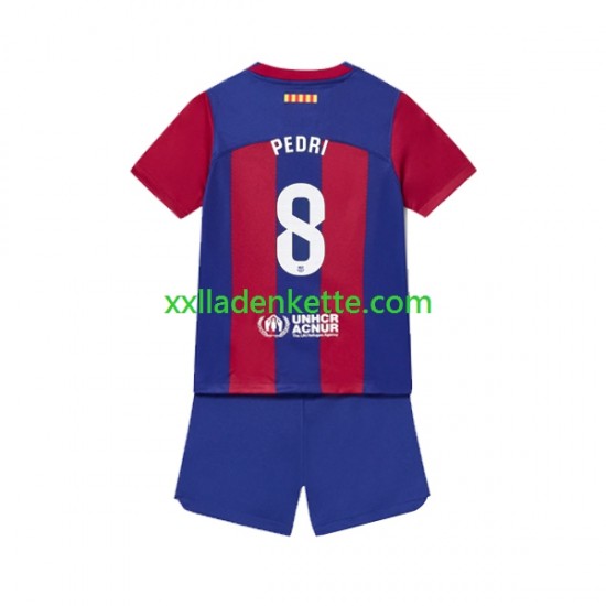 Fußballtrikot FC Barcelona Pedri 8 Kinder Heim 2023-2024 Kurzarm